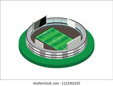 a soccer stadium visible from the top corner