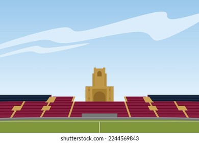 Soccer stadiums buildings. stadium line drawing illustration vector. Football stadium sketch vector