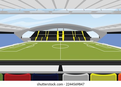Soccer stadiums buildings. stadium line drawing illustration vector. Football stadium sketch vector
