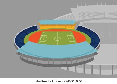 Soccer stadiums buildings. stadium line drawing illustration vector. Football stadium sketch vector