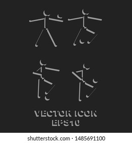 Soccer stick man set icon vector design