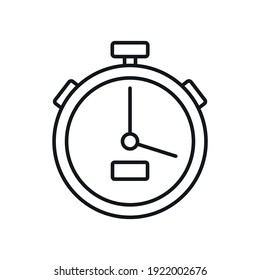 Soccer stopwatch linear icon. Play football with team. Sport game gear. Tournament. Vector isolated outline drawing. Editable stroke