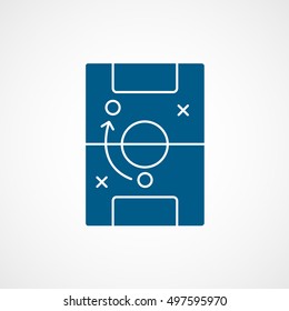 Soccer Strategy Blue Flat Icon On White Background