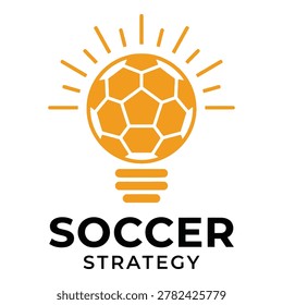 Soccer strategy concept with lightbulb and ball sport idea icon