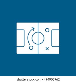 Soccer Strategy Flat Icon On Blue Background