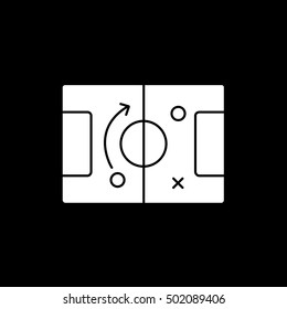 Soccer Strategy Flat Icon On Black Background