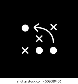 Soccer Strategy Flat Icon On Black Background