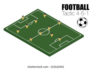 Soccer strategy formation type 4-5-1. EPS10