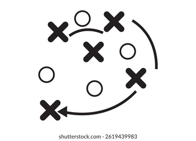 soccer strategy game icon, Soccer Tactics Icon Game icon on white background. 