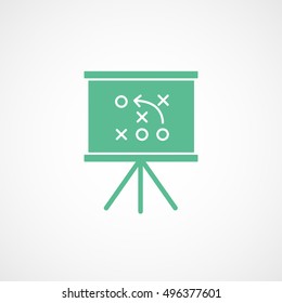 Soccer Strategy Green Flat Icon On White Background