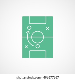 Soccer Strategy Green Flat Icon On White Background