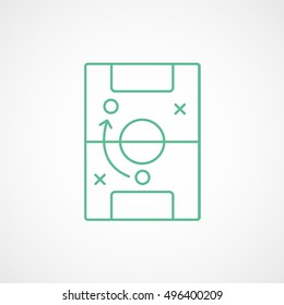 Soccer Strategy Green Line Icon On White Background
