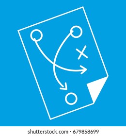 Soccer strategy icon white isolated on blue background vector illustration