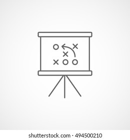Soccer Strategy Line Icon On White Background