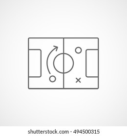 Soccer Strategy Line Icon On White Background