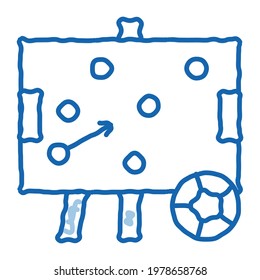 Soccer Strategy On Desk sketch icon vector. Hand drawn blue doodle line art Soccer Strategy On Desk sign. isolated symbol illustration