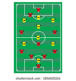 soccer strategy. Vector icon of football formations on eps 10