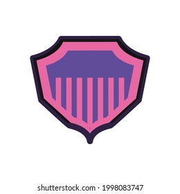 Soccer and striped pink shield