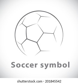 Soccer symbol icon isolated white. Vector illustration, Logo template design