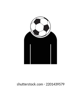 Soccer symbol silhouette vector design template and illustration with editable stroke