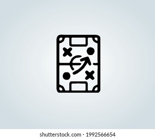 Soccer symbolic object in abstract icon for illustration