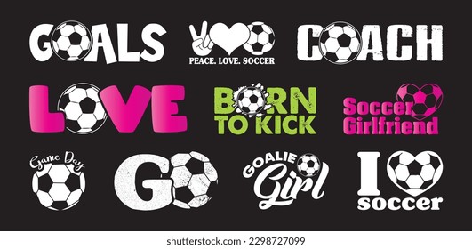 Soccer T shirt Design Bundle, vector Soccer T shirt  design, Football shirt, Soccer typography T shirt design Collection