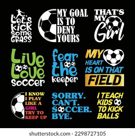 Soccer T shirt Design Bundle, vector Soccer T shirt  design, Football shirt, Soccer typography T shirt design Collection