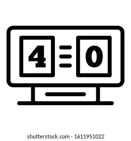 Soccer table score icon. Outline soccer table score vector icon for web design isolated on white background
