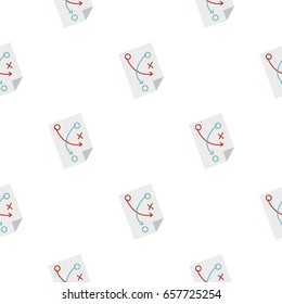 Soccer tactic paper pattern seamless background in flat style repeat vector illustration