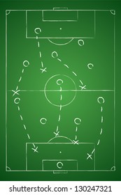 Soccer tactic table. Defensive. Vector illustration