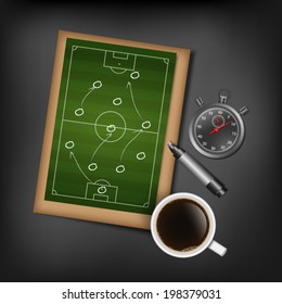 Soccer tactic table in note.