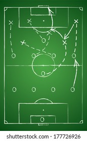 Soccer tactic table. Vector illustration