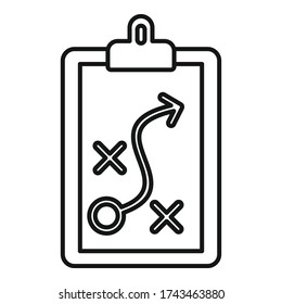 Soccer tactical board icon. Outline soccer tactical board vector icon for web design isolated on white background