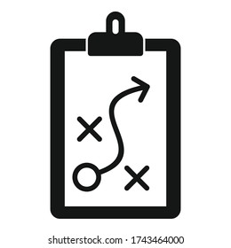 Soccer tactical board icon. Simple illustration of soccer tactical board vector icon for web design isolated on white background
