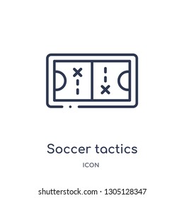soccer tactics diagram icon from productivity outline collection. Thin line soccer tactics diagram icon isolated on white background.