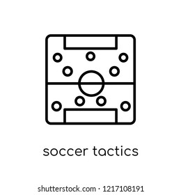 soccer tactics diagram icon. Trendy modern flat linear vector soccer tactics diagram icon on white background from thin line Productivity collection, outline vector illustration