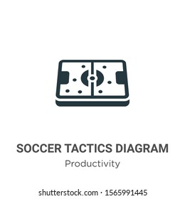 Soccer tactics diagram vector icon on white background. Flat vector soccer tactics diagram icon symbol sign from modern productivity collection for mobile concept and web apps design.