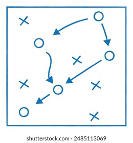 Soccer tactics. Soccer tactics icon. 