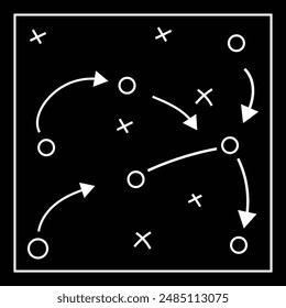 Soccer tactics. Soccer tactics icon. 