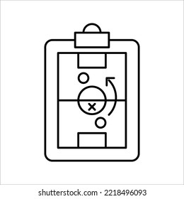 soccer tactics icon, game success strategy in football, scheme play, vector illustration on white background