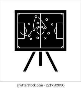 soccer tactics icon, game success strategy in football, scheme play, vector illustration on white background