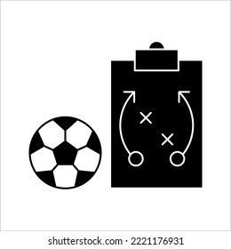 soccer tactics icon, game success strategy in football, scheme play, vector illustration on white background