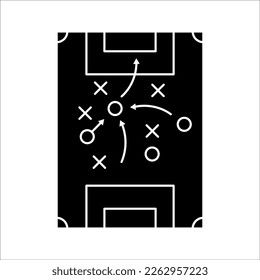 soccer tactics icon, game success strategy in football, scheme play, vector illustration on white background.