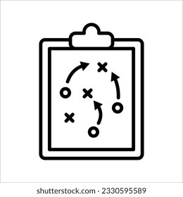 soccer tactics icon, game success strategy in football, scheme play, vector illustration on white background