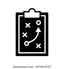 soccer tactics icon, game success strategy in football, scheme play color editable