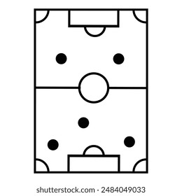 Soccer tactics icon, game success strategy in football, scheme play, thin line web symbol on white background - editable stroke vector illustration . EPS10