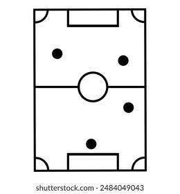 Soccer tactics icon, game success strategy in football, scheme play, thin line web symbol on white background - editable stroke vector illustration . EPS10