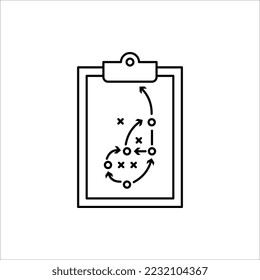 icono de tácticas de fútbol, ilustración vectorial sobre fondo blanco.