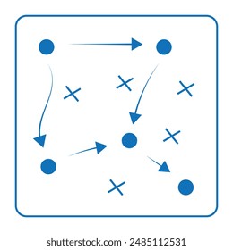 Soccer tactics. Set Of Tactic icons. Tactics business concept icons. Vector Illustration. Eps 10.