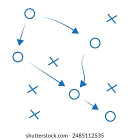 Soccer tactics. Set Of Tactic icons. Tactics business concept icons. Vector Illustration. Eps 10.